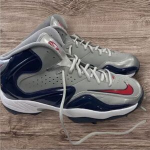 Nike Blue, Red & Gray Mens Football Cleats NWOB Sz14